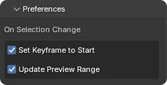 Quick preferences sub-panel
